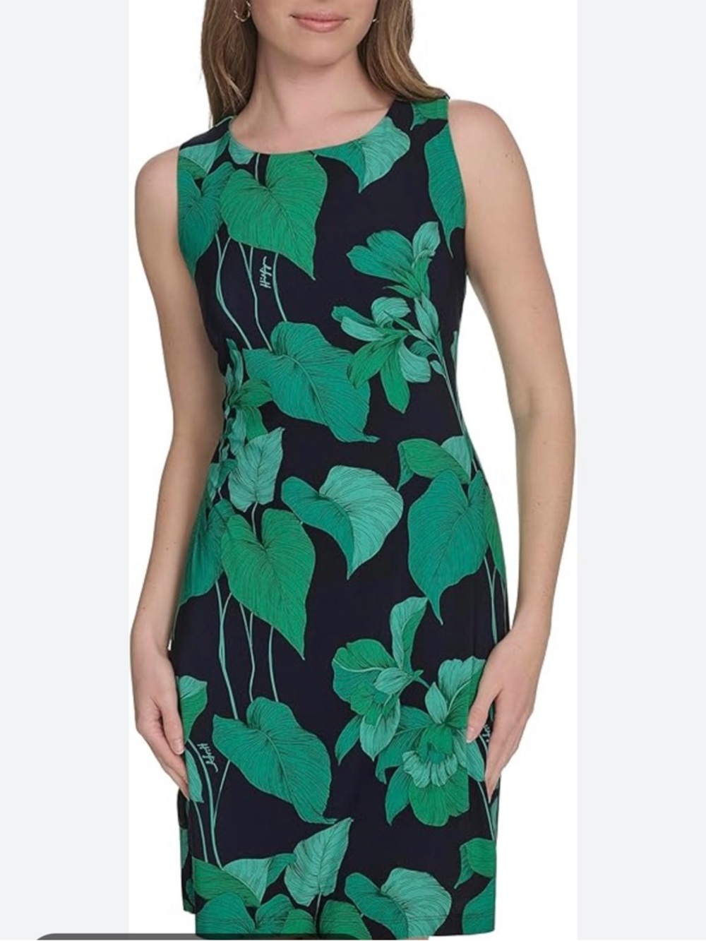 Tommy Hilfiger Green Leaf Print Shift Dress